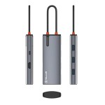 Tellur USB-C hub, 1xPD 3.0 100W, 1xHDMI 4K, 3xUSB 3.0, алуминий, сив