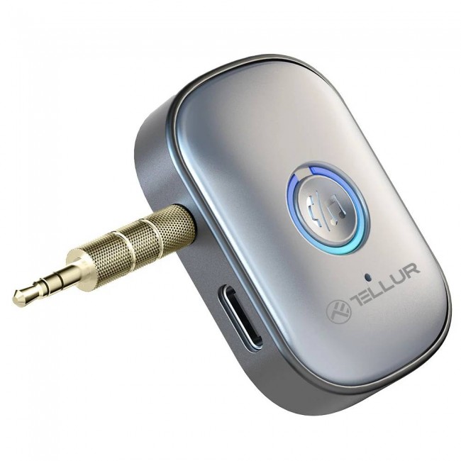 Tellur TLL622081 Bluetooth преносим аудио приемник, 3.5 мм AUX адаптер, сив