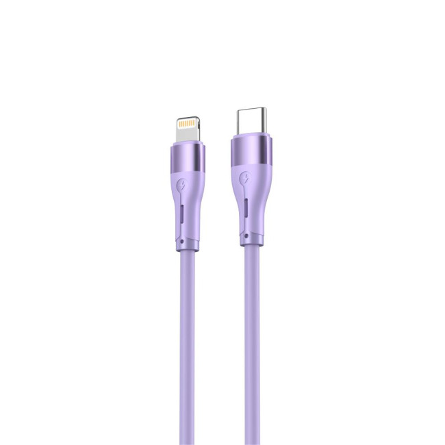 Tellur Silicone кабел за данни, type-C - lightning cable, 1м, лилав