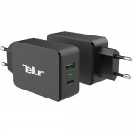 Tellur Dual USB стенно зарядно, с бързо зареждане, 2 x USB, USB-C, 6А, бяло