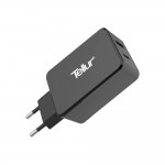 Tellur Dual USB стенно зарядно, с бързо зареждане, 2 x USB, USB-C, 6А, бяло