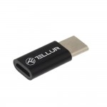 Tellur адаптер, USB-C - Micro-USB, черен