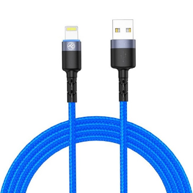 Кабел за данни Tellur USB-Lightning MFI Kevlar 1 метър, 2.4A, син Кабел за данни Tellur USB-Lightning MFI Kevlar 1 метър, 2.4A, син