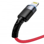 Tellur кабел за данни, USB-A - Lightning, LED, 1.2 м, червен