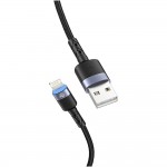 Tellur кабел за данни, USB-A - Lightning, LED, 1.2 м, черен