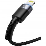 Tellur кабел за данни, USB-A - Lightning, LED, 1.2 м, черен