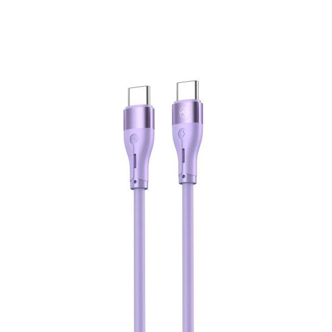 Tellur Silicone кабел за данни, USB-C - USB-c, 1м, лилав