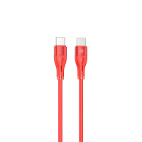 Tellur Silicone кабел за данни, USB-C - USB-C, 1м, червен