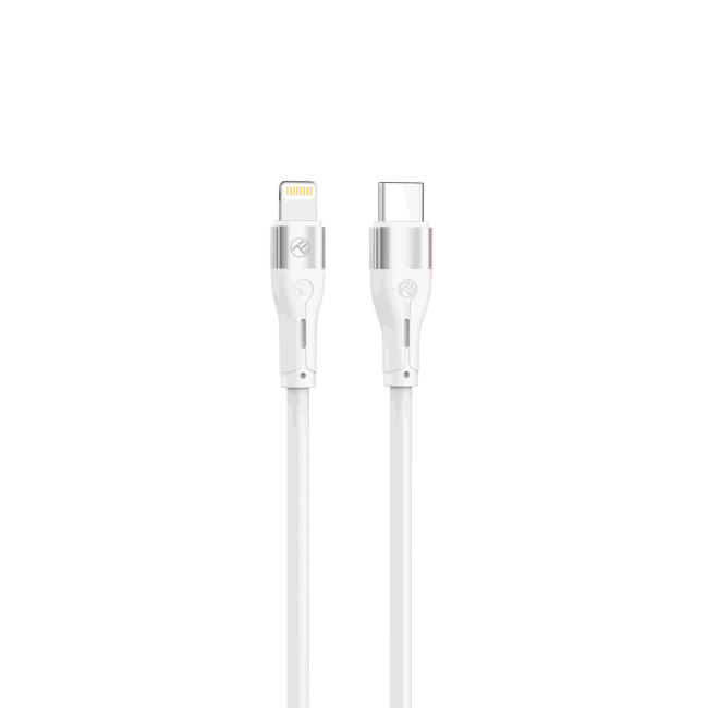 Tellur Silicone кабел за данни, USB-C - lightning cable, 1м, бял