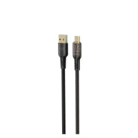 Tellur TLL155711 Transparent Series кабел за данни USB-A към USB-C, 1 м, черен