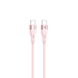 Tellur Silicone кабел за данни, USB-C - USB-C, 1м, розов