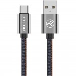 Tellur кабел за данни, USB-А - USB-С, 1 м, деним