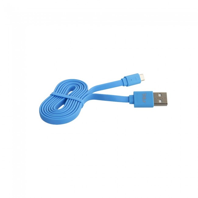 Tellur Flat Micro кабел за данни, USB-A - Micro-USB, 1 м, син 