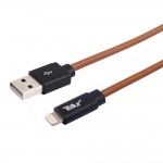 Tellur Apple MFi Certified Lightning кабел за данни, USB-A - Lightning, естествена кожа, 1 м, кафяв