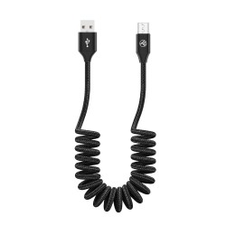 Tellur кабел за данни, USB-А - Micro-USB, разтегателен, 1.8 м, черен