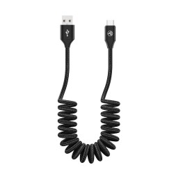Tellur разтегателен кабел USB - Type-C, 3A, 1.8м - черен