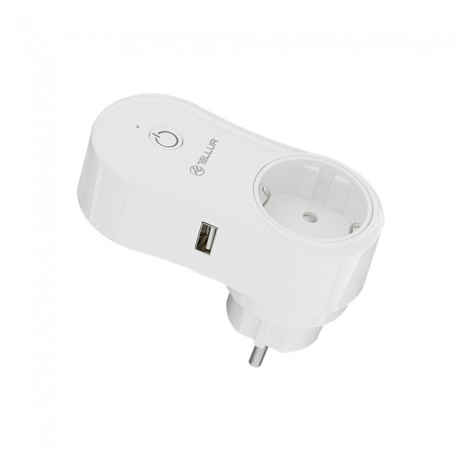 Tellur Wi-Fi Smart контакт, 2400W 10A, USB