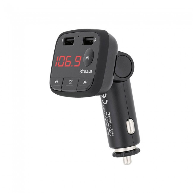 Tellur B1 трансмитер, Bluetooth, USB-A, SD, Mp3 плеър, FM радио, USB-A зарядно, микрофон