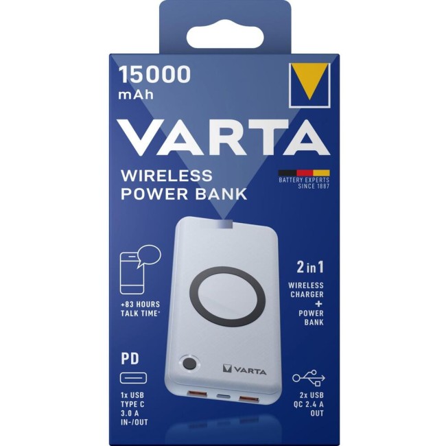 ПРЕНОСИМА БАТЕРИЯ VARTA POWERBANK ENERGY WIRELESS 15000mAh