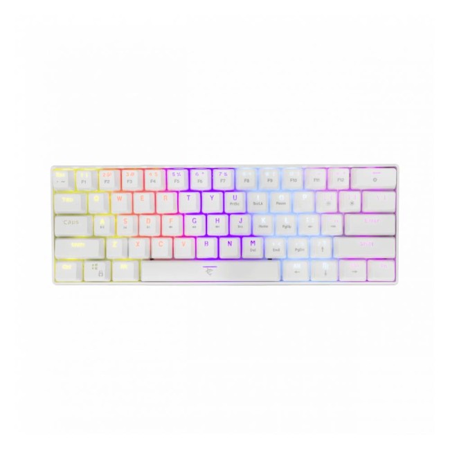 White Shark SHINOBI v2 механична гейминг клавиатура с кабел, OUTEMU Red суичове, бяла White Shark SHINOBI v2 механична гейминг клавиатура с кабел, OUTEMU Red суичове, бяла