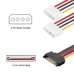 Xiatiaosann комплект захранващи Y адаптер кабели SATA към Dual Molex, 8 броя, 20 см Xiatiaosann комплект захранващи Y адаптер кабели SATA към Dual Molex, 8 броя, 20 см