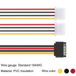 Xiatiaosann комплект захранващи Y адаптер кабели SATA към Dual Molex, 8 броя, 20 см Xiatiaosann комплект захранващи Y адаптер кабели SATA към Dual Molex, 8 броя, 20 см