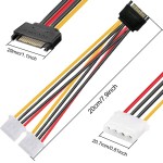 Xiatiaosann комплект захранващи Y адаптер кабели SATA към Dual Molex, 8 броя, 20 см Xiatiaosann комплект захранващи Y адаптер кабели SATA към Dual Molex, 8 броя, 20 см