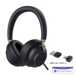 Yealink BH76 Plus безжична стерео слушалка, Microsoft Teams, USB-C/A със зарядна стойка