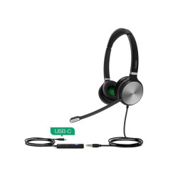 Yealink UH36 стерео слушалки, USB-C, 3.5 мм, MS, черен/сив