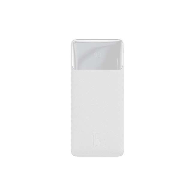 Външна батерия Baseus Bipow Digital Display 30000mAh, 15W - White