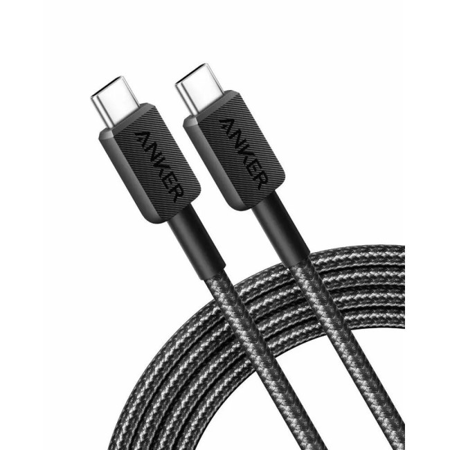 Кабел за захранване и данни Anker, USB Type-C (T) към USB Type-C (T), 1,8 м скорост на трансфер 480 Mbps, 100 W, Рециклирано TPU покритие