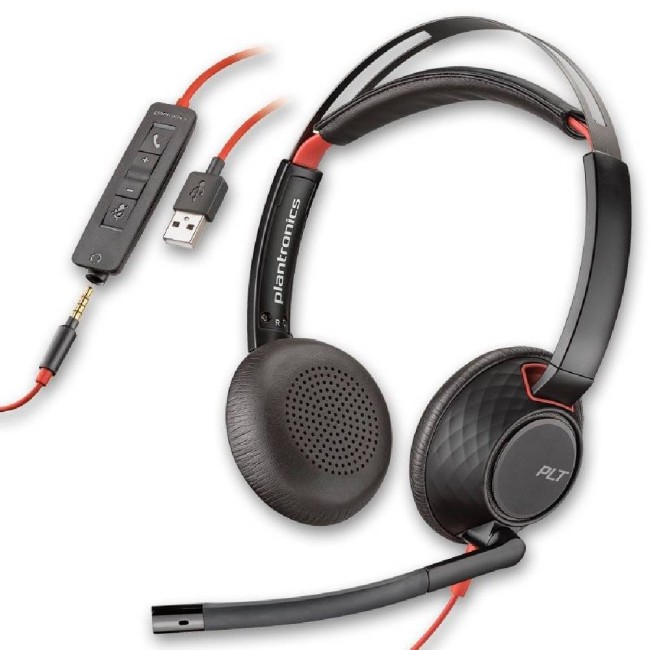 HP Poly, BLACKWIRE C5220,USB-A,(BULK),WW, жични стерео слушалки