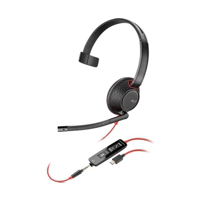 HP Poly BLACKWIRE 5210 моно слушалка, USB-C & 3.5мм жак