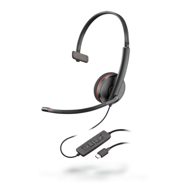 HP Poly BLACKWIRE C3210 моно слушалка, USB-C, черна