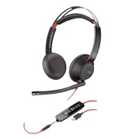 Poly BLACKWIRE 5220 стерео слушалки, USB-C & 3.5мм жак