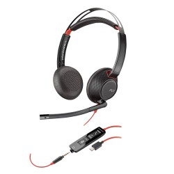 Poly BLACKWIRE 5220 стерео слушалки, USB-C & 3.5мм жак