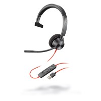 HP Poly BLACKWIRE 3310 моно слушалка, MS, USB-A