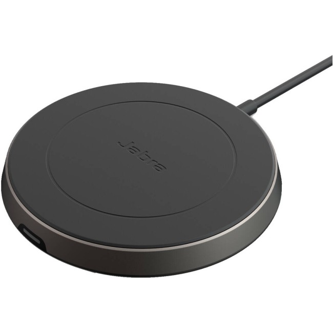 Jabra Evolve2 65 Flex Wireless Charging Pad, Qi Certification, USB Type-A Cable, Wide Compatibility, Черен