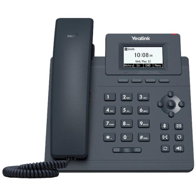 Yealink SIP-T31P IP телефон, LCD дисплей, 2 VoIP акаунта, черен