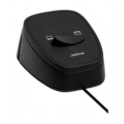 Jabra Link 180 ръчен превключвател между настолен телефон и softphone за кабелни QD слушалки, USB, черен