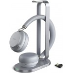 Yealink BH72 стерео Bluetooth слушалки MS с USB-A и зарядна стойка, светлосиви Yealink BH72 стерео Bluetooth слушалки MS с USB-A и зарядна стойка, светлосиви