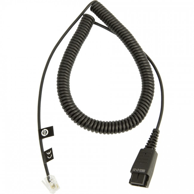 Jabra 8800-01-01 GN QD към RJ10 спираловиден кабел, 0,5–2 м Jabra 8800-01-01 GN QD към RJ10 спираловиден кабел, 0,5–2 м