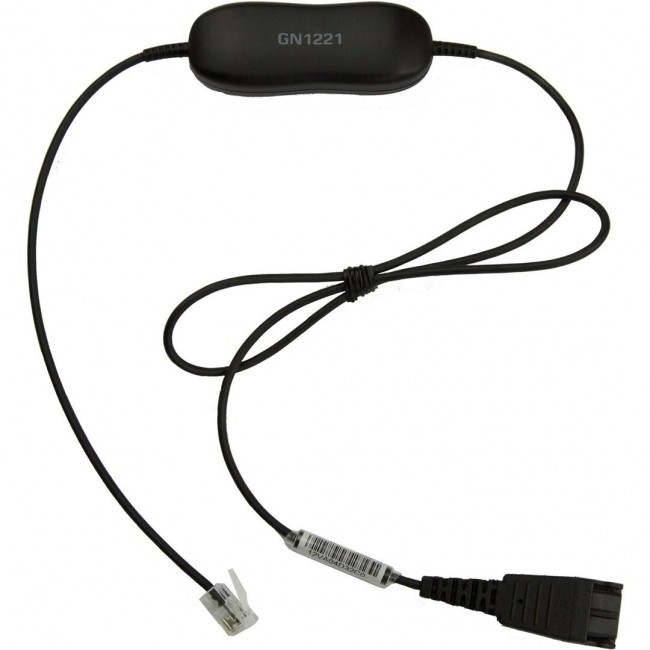 Jabra GN1221 кабел с ограничител на звука, 0,8 м – QD към RJ9 Jabra GN1221 кабел с ограничител на звука, 0,8 м – QD към RJ9