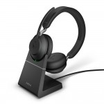 Jabra Evolve2 65 MS Stereo Desk Stand Black – стерео Bluetooth слушалки със стойка, Link380a USB-A Jabra Evolve2 65 MS Stereo Desk Stand Black – стерео Bluetooth слушалки със стойка, Link380a USB-A