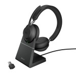 Jabra Evolve2 65 стерео слушалки с поставка, MS, Link380 USB-C, черни Jabra Evolve2 65 стерео слушалки с поставка, MS, Link380 USB-C, черни