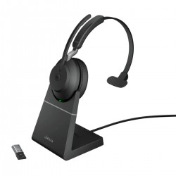Jabra EVOLVE2 65 моно слушалка със стойка, MS, Link380, USB-A, черна