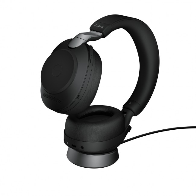Jabra Evolve2 85 MS Stereo слушалки със стойка, Link380 USB-C, черни Jabra Evolve2 85 MS Stereo слушалки със стойка, Link380 USB-C, черни