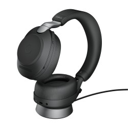 Jabra Evolve2 85 UC Stereo слушалки със стойка, Link380a USB-A, черни