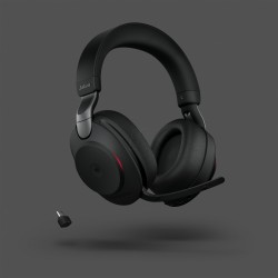 Jabra Evolve2 85 MS Stereo, Link380 USB-C, слушалки, черни
