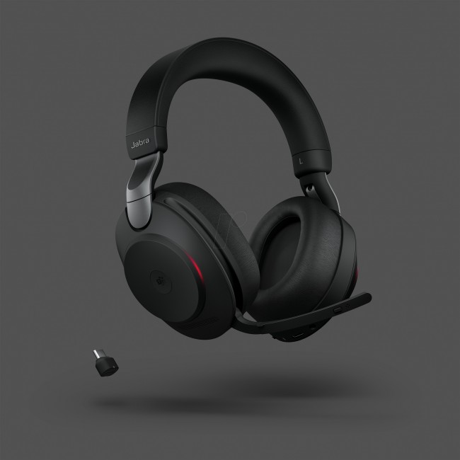Jabra Evolve2 85 MS Stereo, Link380 USB-C, слушалки, черни Jabra Evolve2 85 MS Stereo, Link380 USB-C, слушалки, черни